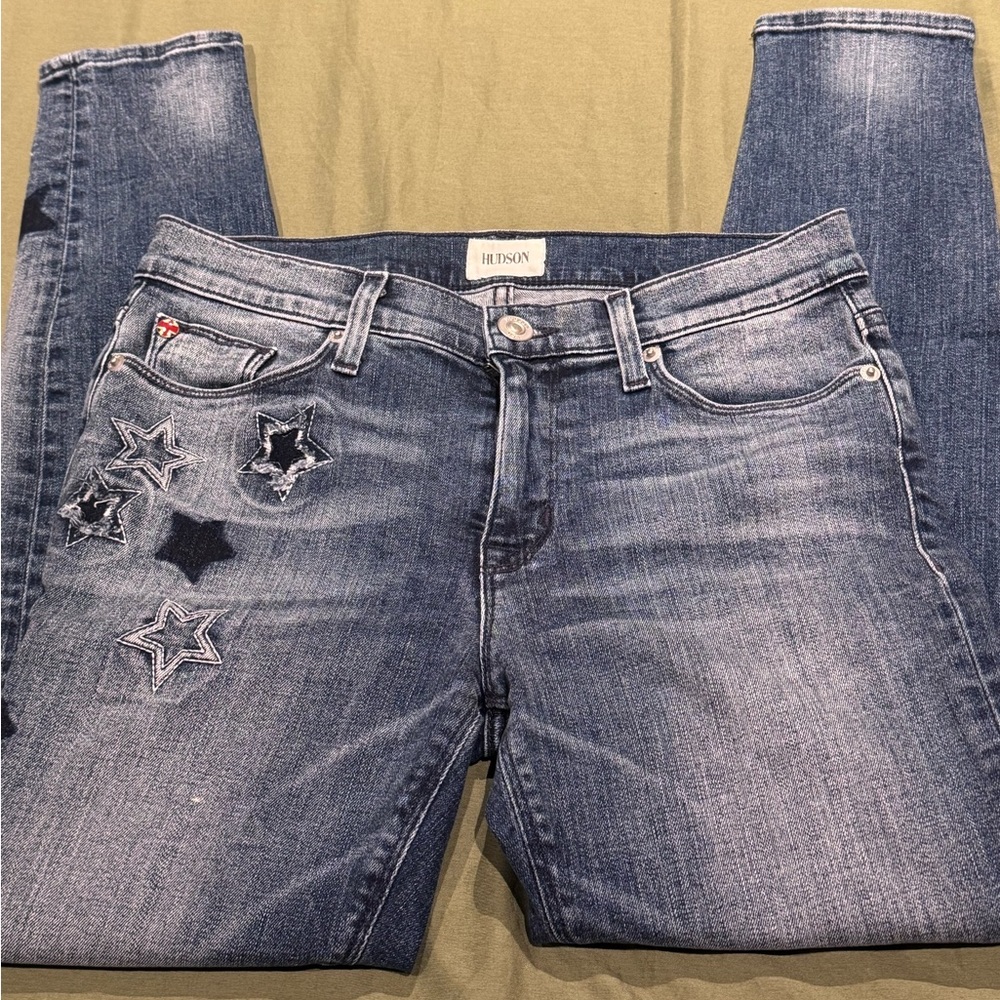 Hudson Jeans Women's Distressed Star Skinny Jeans Sz 27